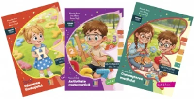 Set 3 Carti Gradinita nivel I (4-5 ani): 1. Educarea limbajului; 2. Activitate matematica; 3. Cunoasterea mediului (An scolar 2026-2027)