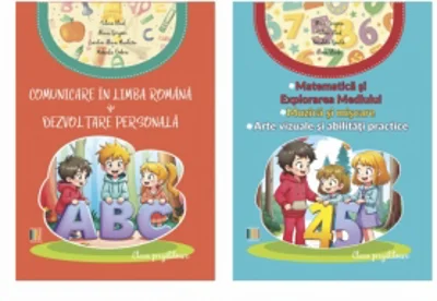 Set 2 carti Clasa pregatitoare: 1. Comunicare in limba romana. Dezvoltare personala; 2. Matematica. Muzica si miscare. Arte vizuale (editie 2025)