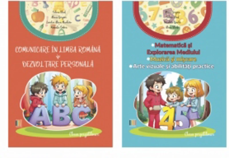 Set 2 carti Clasa pregatitoare: 1. Comunicare in limba romana. Dezvoltare personala; 2. Matematica. Muzica si miscare. Arte vizuale (editie 2025)