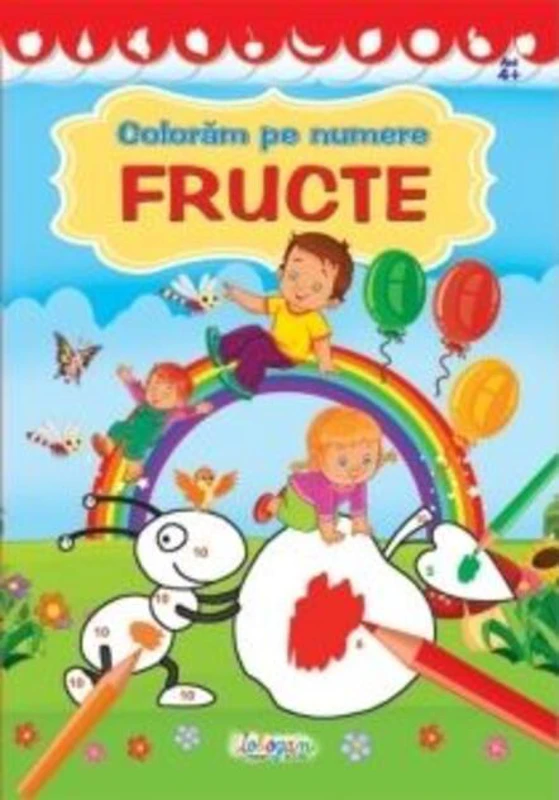 Fructe. Colorăm pe numere