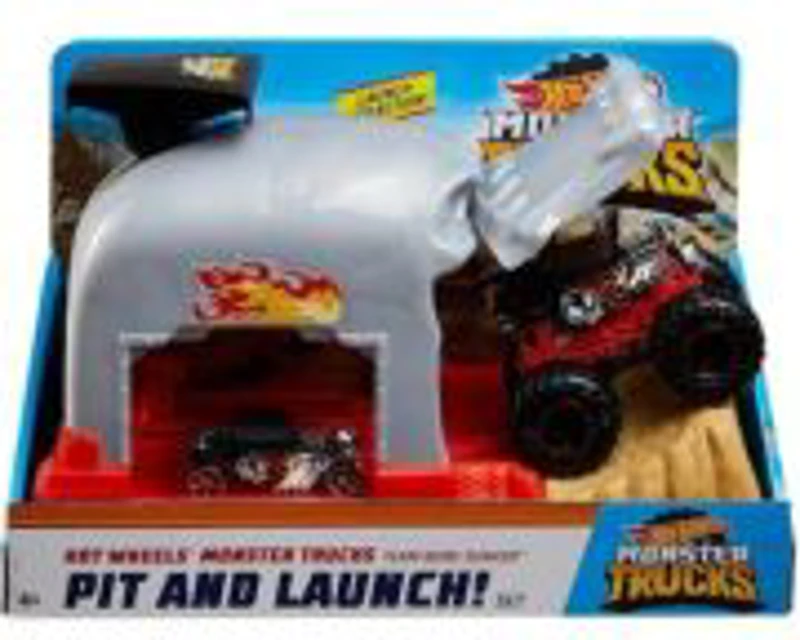 Set de joaca Monster Truck Craniul cu 2 masinute, Hot Wheels