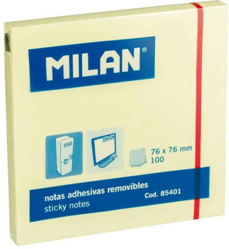 Cub 100 notițe autoadezive Milan 76 x 76 mm