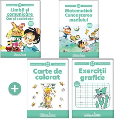 Pachet educational 5-6 ani, M. Andreianu (Set + Exercitii grafice + Carte de colorat)