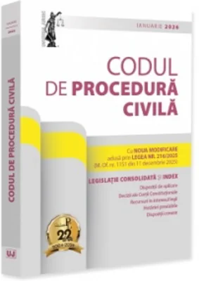 Codul de procedura civila. Ianuarie 2026. Editie tiparita pe hartie alba