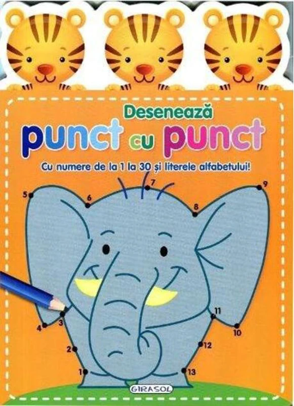 Desenează punct cu punct. Cu numere de la 1 la 30 și literele alfabetului