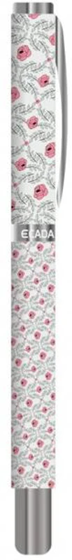 Stilou metalic decorat ECADA flori roşii - 93401
