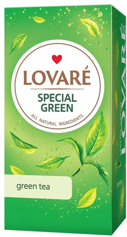 Cutie ceai cu 24 pliculețe Lovaré - Special Green: ceai verde premium 48 g