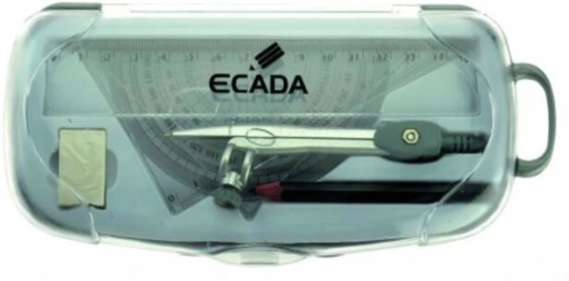 Trusă de geometrie ECADA, plastic - 40701