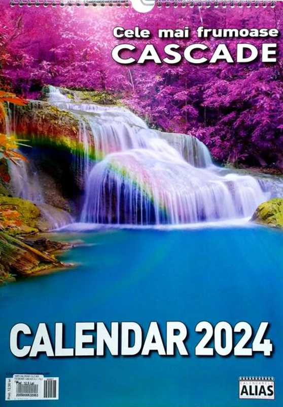 Calendar cu cele mai frumoase cascade, 2024, format 31x42,5 cm, 6+1 file