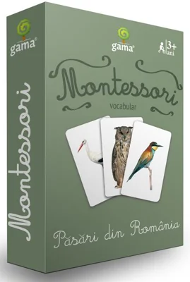 Păsări din România. Cărţi de joc Montessori