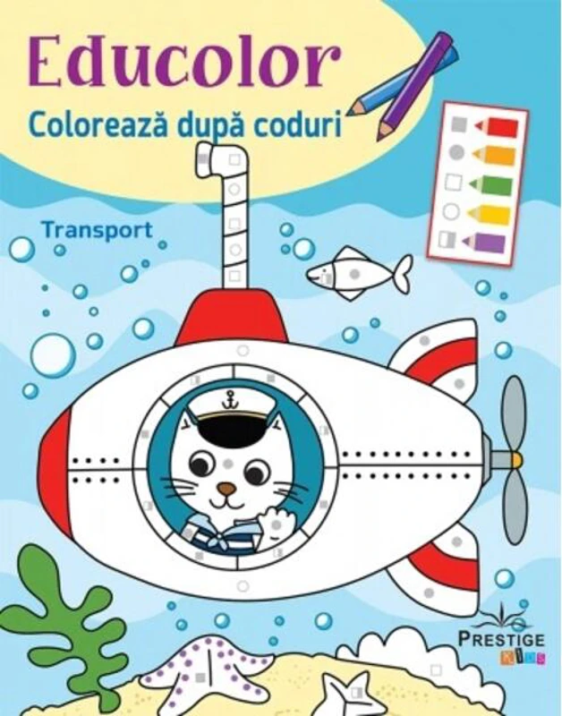 Educolor: Transport. Colorează dupa coduri