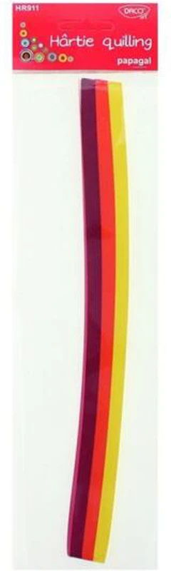 Hârtie pentru quilling set papagal DACO, 30x0,5cm, 200/set  - HR911