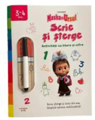 Masha si Ursul. Scrie si sterge. Activitati cu litere si cifre