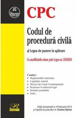 Codul de procedura civila - Legea de punere in aplicare | Evelina Oprina
