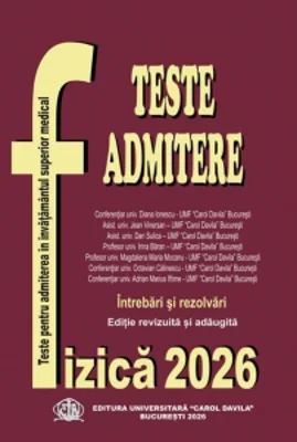 Teste de fizica 2026 pentru admiterea invatamantul universitar medical