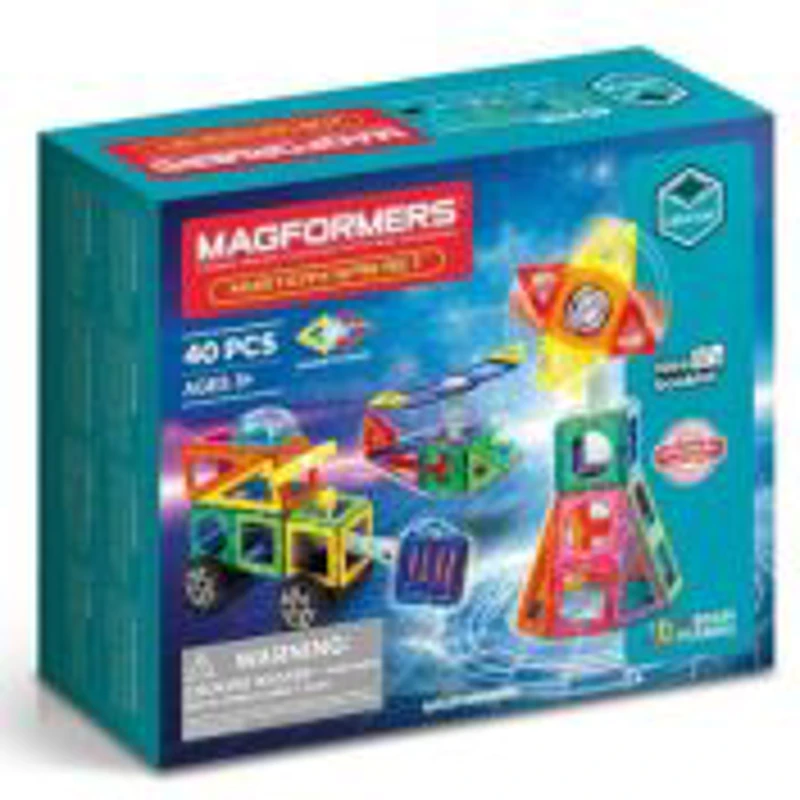 Joc magnetic de constructie Magformers Mystery Spin Set cu Element Rotativ, 40 piese, Magformers
