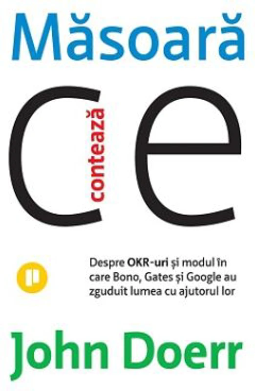 Masoara ce conteaza. Despre OKR-uri si modul in care Bono, Gates si Google au zguduit lumea cu ajutorul lor - John Doerr