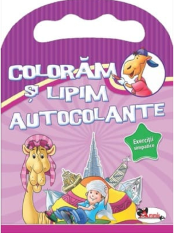 Coloram si lipim autocolante. Exercitii simpatice (mov)