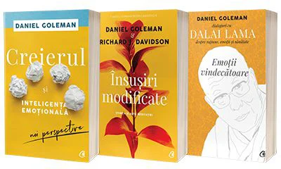 Pachet de 3 carti seria Creierul si inteligenta emotiilor, Insusiri modificate, Emotii vindecatoare Daniel Goleman Dalai Lama