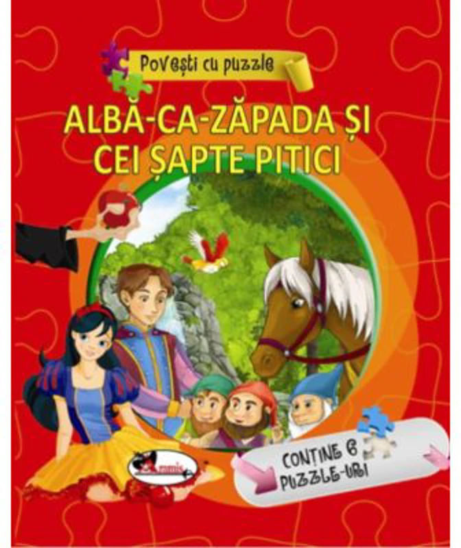 Alba-ca-zapada si cei sapte pitici Povesti cu puzzle (Contine 6 puzzle-uri)