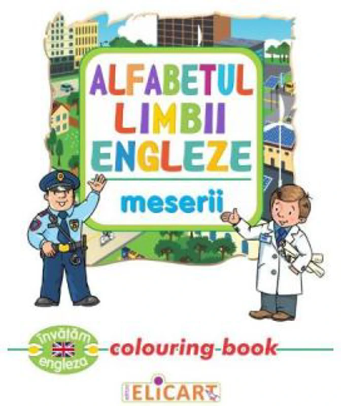 Alfabetul limbii engleze. Meserii. Colouring Book