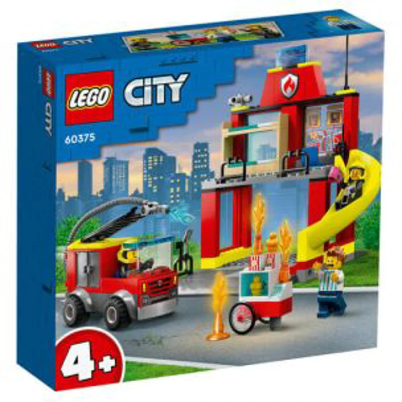 LEGO City. Statie si masina de pompieri 60375, 153 piese