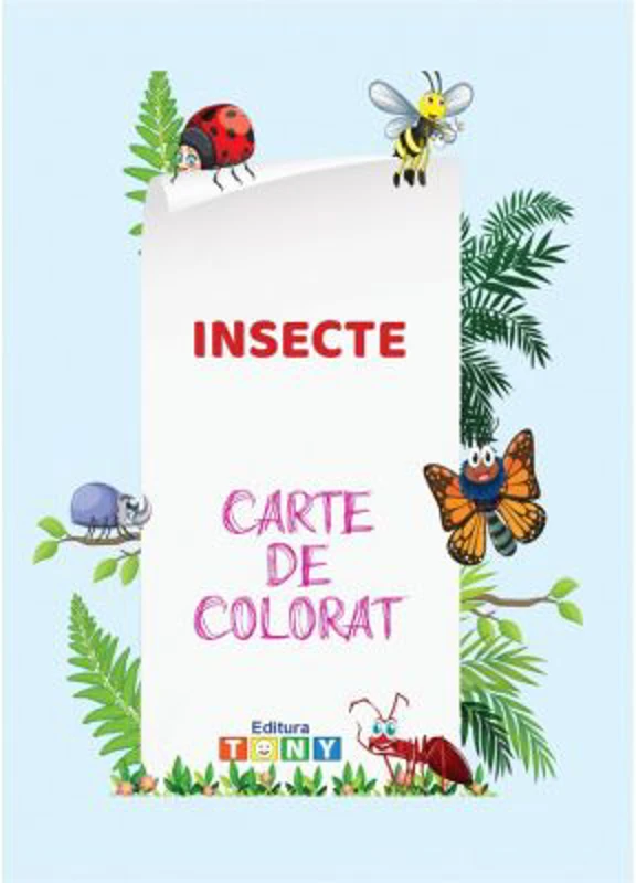 Carte de colorat. Insecte