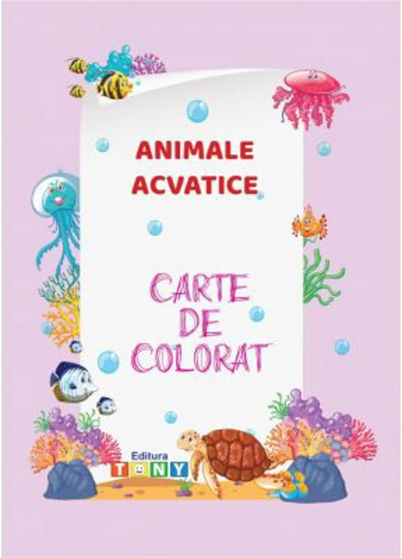 Carte de colorat. Animale acvatice