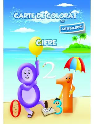 Carte de colorat cu abtibilduri. Cifre