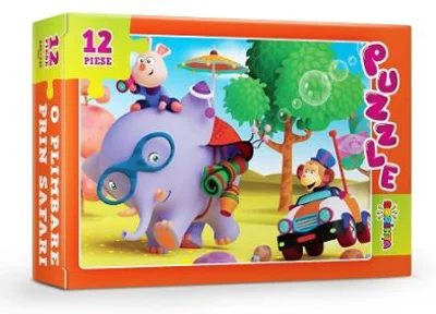 Puzzle. O plimbare prin safari, 12 piese