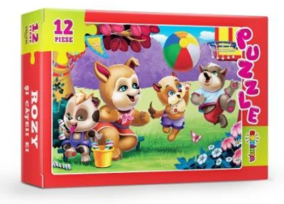 Puzzle. Rozy si cateii ei, 12 piese