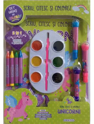 Scriu, citesc si colorez - Unicorni