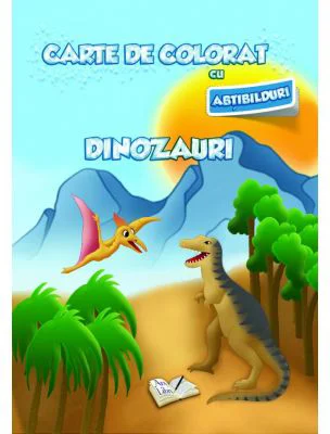 Carte de colorat cu abtibilduri. Dinozauri