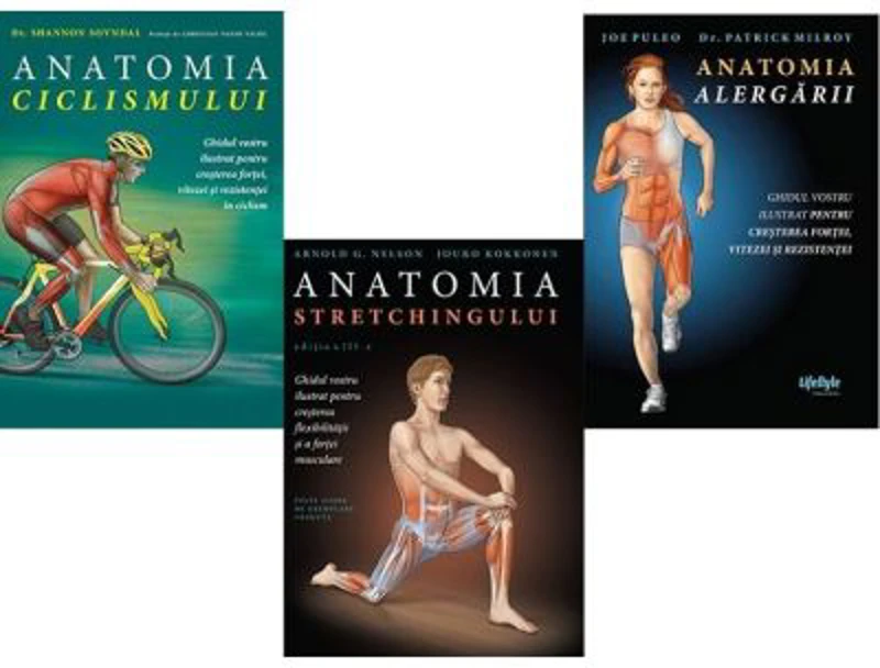 Pachet 3 titluri Anatomia ciclismului. Anatomia stretchingului. Anatomia alergarii