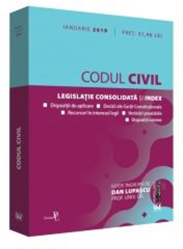 Codul civil ianuarie 2019. Editie tiparita pe hartie alba