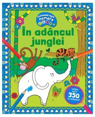 In adancul junglei. Coloreaza dupa numere + Abtibilduri