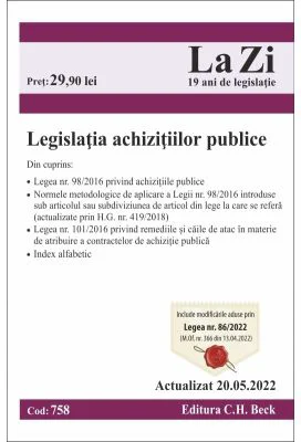 Legislatia achizitiilor publice. Actualizat la 20. 05. 2022