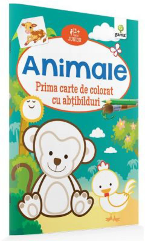 Prima carte de colorat cu abtibilduri. Animale