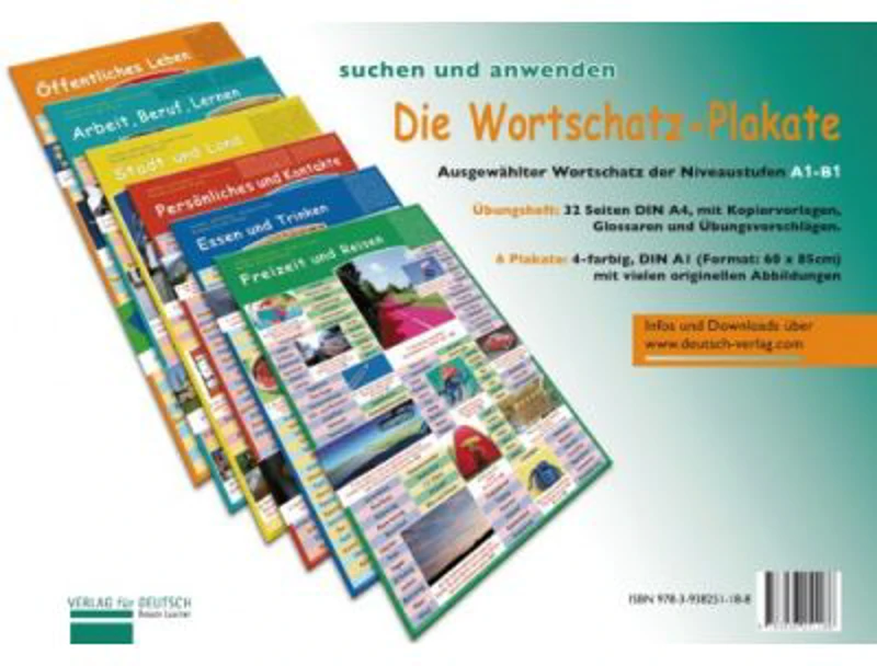 Die Wortschatz-Plakate Ubungsheft und 6 Plakate Ausgewahlter Wortschatz der Niveaustufen A1–B1 - Renate Luscher