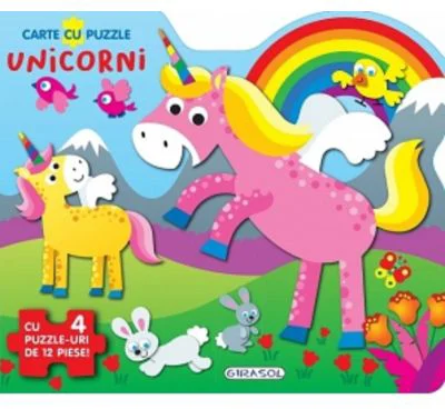 Carte cu puzzle - Unicorni