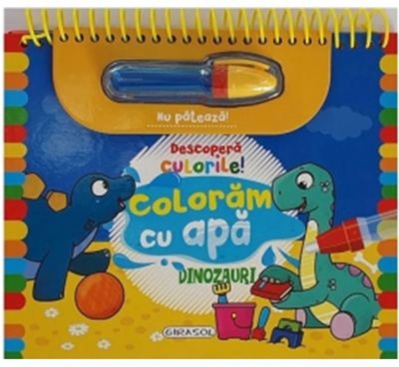 Descopera culorile! Coloram cu apa. Dinozauri