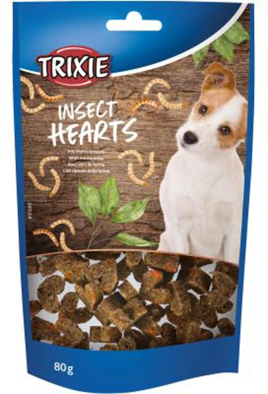 Recompensa pentru caini alergici Inimi de insecte, 80 g, Trixie