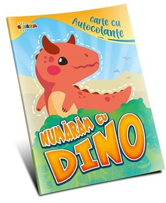 Carte cu autocolante. Numaram cu Dino