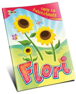 Carte cu autocolante. Flori