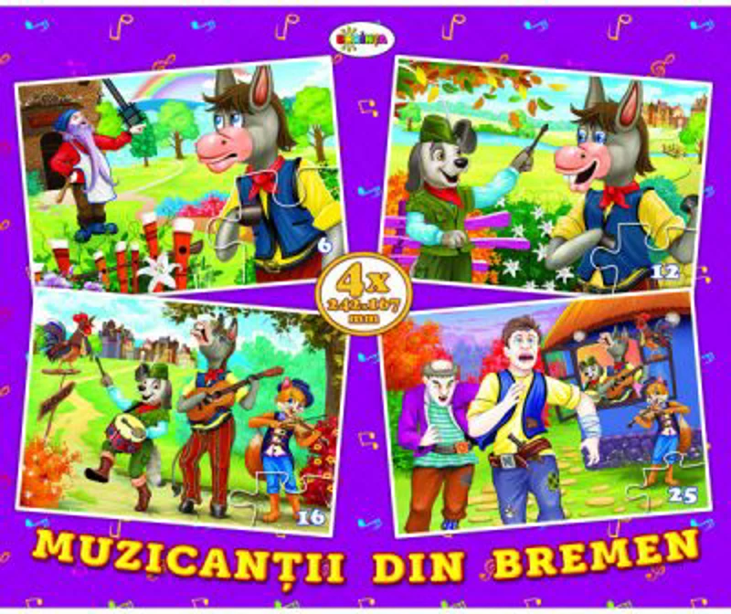 Puzzle Muzicantii din Bremen. 4 imagini