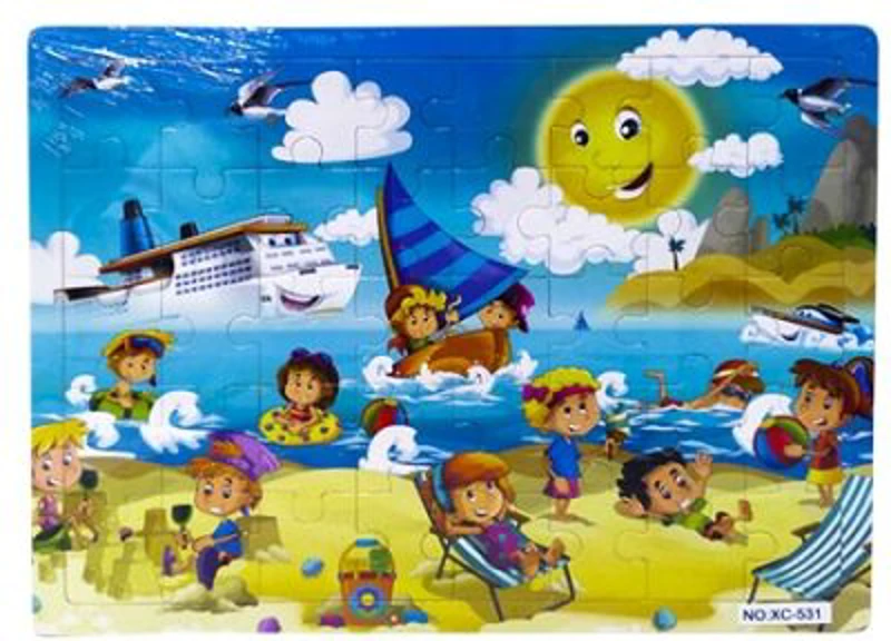 Puzzle lemn, 40 piese, Vacanta la mare