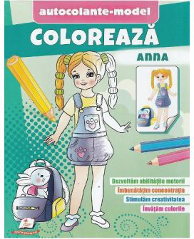 Coloreaza Anna. Autocolante model