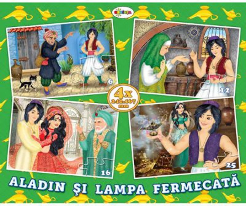 Puzzle. Aladin si lampa fermecata. 4 imagini