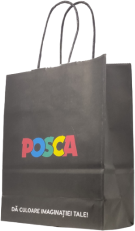 Punga hartie cadou Papiroti 23770, personalizata, B5 90 g /mp, 18x22x8 cm, POSCA (P3812)