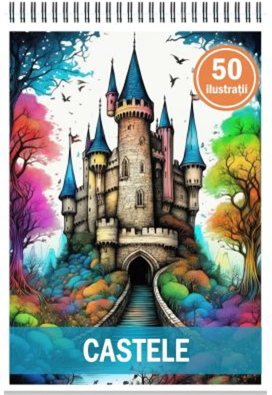 Carte de colorat, 50 de ilustratii, Castele